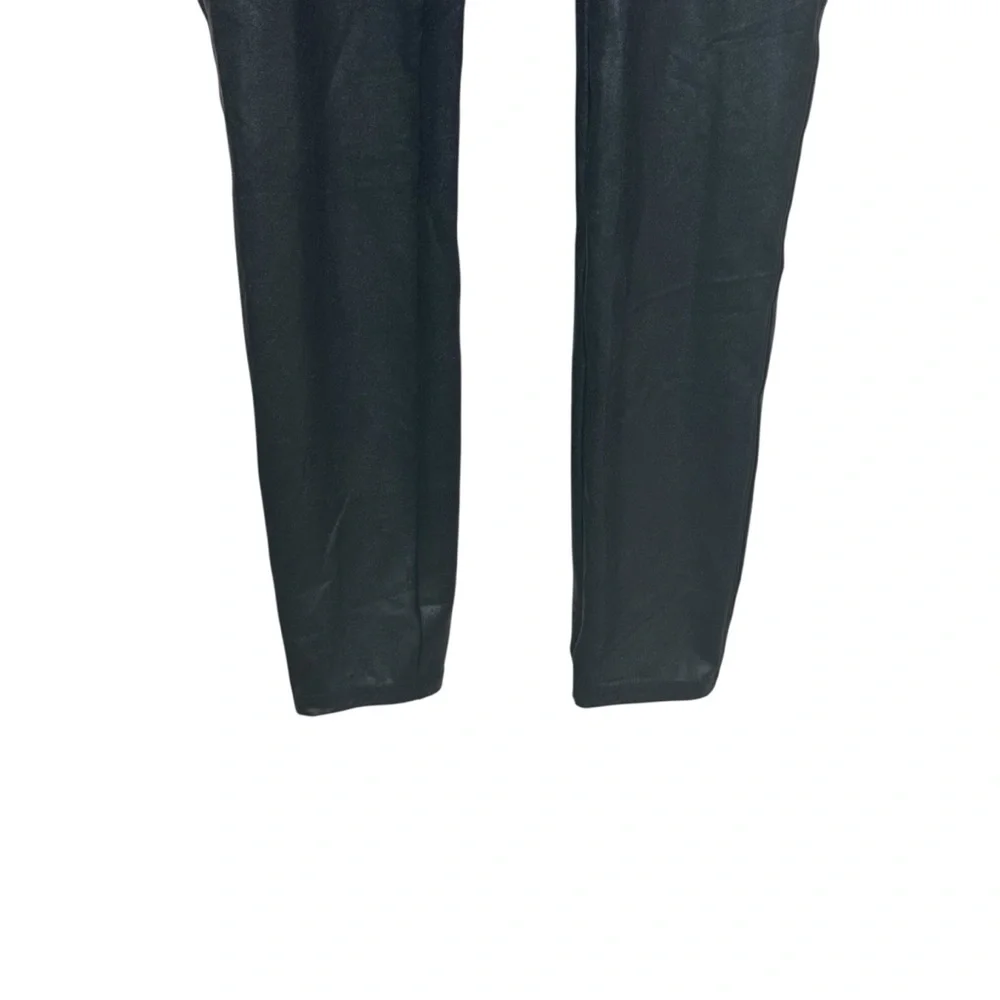 Spanx Faux Leather Black Shimmer Metallic Slimming Leggings Pants Women's XL - Picture 9 of 12